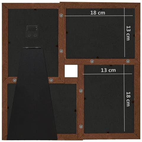 Cornice Multipla Per 4 Foto 13x18cm Marrone Scuro In Mdf - Foto 2