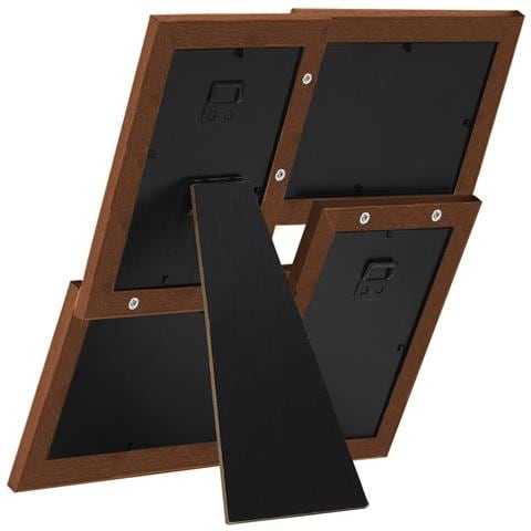 Cornice Multipla Per 4 Foto 13x18cm Marrone Scuro In Mdf - Foto 8