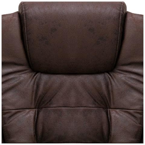 Sedia da Ufficio Marrone Scuro in Scamosciato - Foto 7