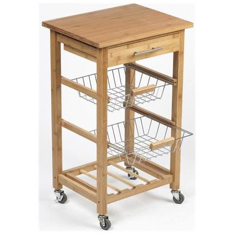 Trolley In Bambù Massiccio Modello Piccolo - 00013 - Foto 1