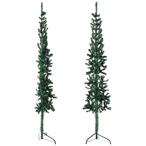 Albero Natale Artificiale Sottile a Metà Supporto Verde 120 cm - Foto 2