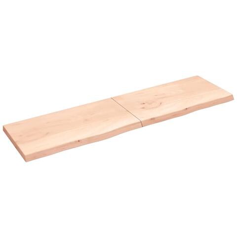 Ripiano a Parete 220x60x (2-6) cm Massello Rovere Non Trattato - Foto 1