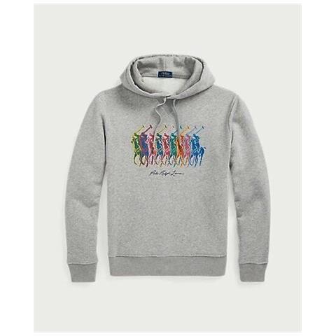 Ralph Lauren Uomo Felpa Con Cappuccio Polo E Big Pony Polsini A Coste Tg S - Foto 1