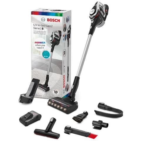 Serie 8 BSS82SIL1 scopa elettrica Aspirapolvere elettrica Batteria Secco Senza sacchetto Nero, Argento 5 Ah - Foto 2