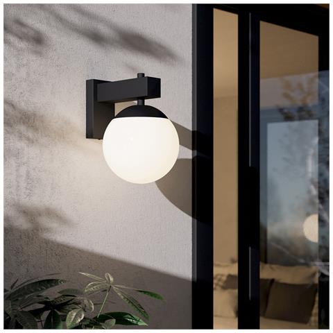 Applique Contemporanea Da Esterno Bufalata 1 Luce Acciaio Nero - Foto 1