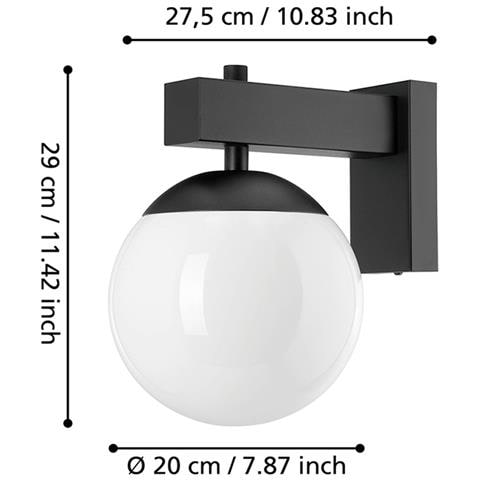 Applique Contemporanea Da Esterno Bufalata 1 Luce Acciaio Nero - Foto 2