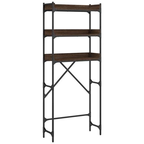 Scaffale Per Lavatrice Rovere Marrone 67x25x163 Cm Multistrato - Foto 2