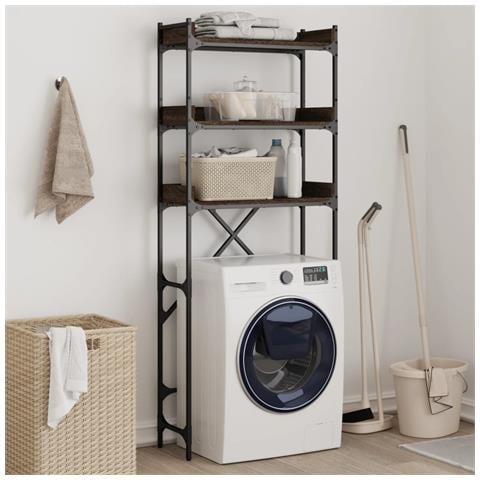 Scaffale Per Lavatrice Rovere Marrone 67x25x163 Cm Multistrato - Foto 1