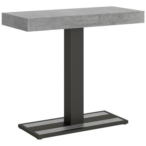 Consolle Allungabile 90x40/196 Cm Capital Small Telaio Antracite - Cemento - Foto 5
