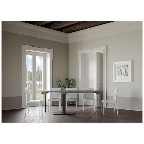 Consolle Allungabile 90x40/196 Cm Capital Small Telaio Antracite - Cemento - Foto 2