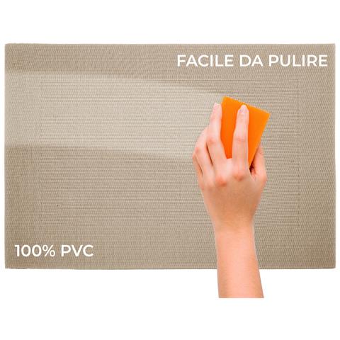 Set Tovagliette Americane Cucina Antiscivolo In Tinta Unita Lavabili In Vari Colori Set 2 Panna - Foto 5