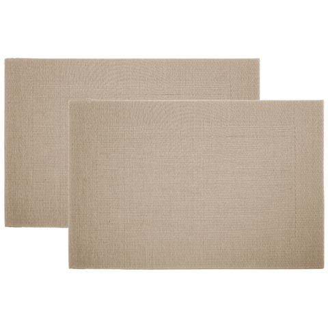 Set Tovagliette Americane Cucina Antiscivolo In Tinta Unita Lavabili In Vari Colori Set 2 Panna - Foto 1