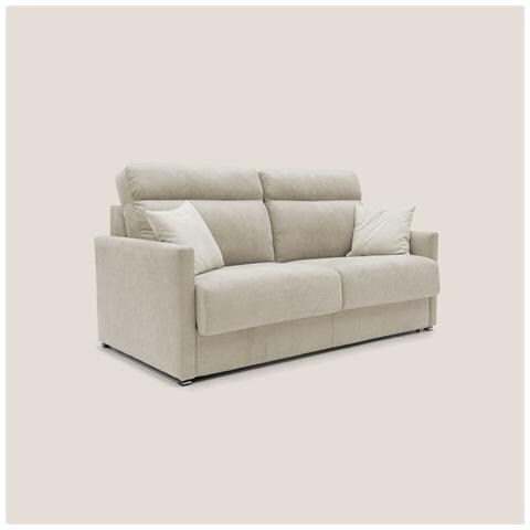 Margot Divano Letto Matrimoniale con Schienale Morbido Alto in Tessuto T02 176L x 97P x 102H cm Beige - Foto 1