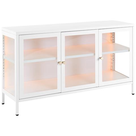 Credenza Con Luci Led Metallo Bianco Newport - Foto 6