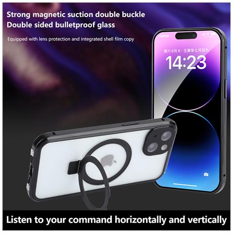 Custodia Magnetica Per Privacy Con Supporto Per Iphone Champagne Iphone15 - Foto 2