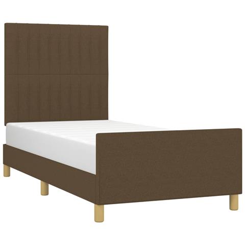 Giroletto Senza Materasso Marrone Scuro 90x190 Cm Tessuto - Foto 3