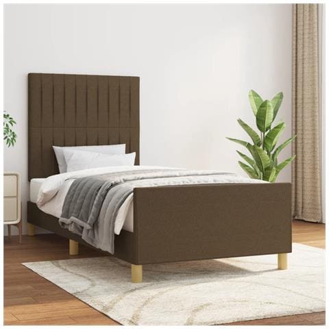 Giroletto Senza Materasso Marrone Scuro 90x190 Cm Tessuto - Foto 1