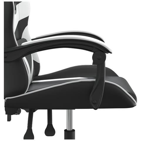 Sedia da Gaming Girevole Nero e Bianco in Similpelle - Foto 10