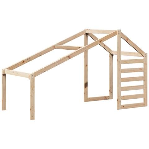 Letto a Castello con Tetto 75x190 cm in Legno Massello di Pino - Foto 10