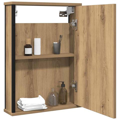 Mobile Bagno Specchio Rovere Artigianale 42x12x60 cm Truciolato - Foto 9