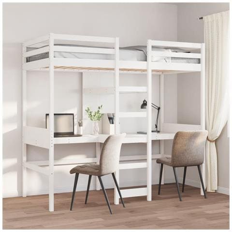 Giroletto Soppalco Senza Materasso Bianco 80x200cm Legno Pino - Foto 1