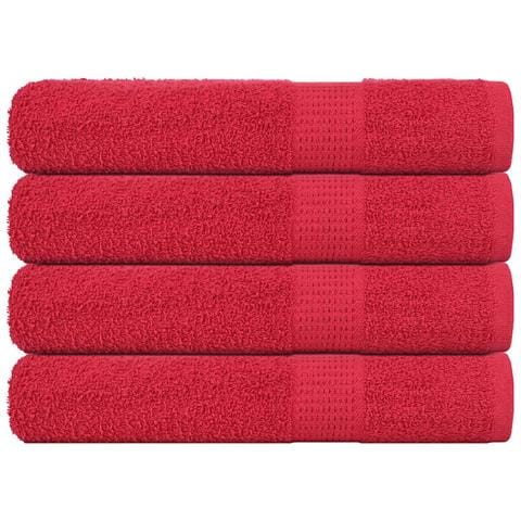 Asciugamani 4 Pz Rossi 100x200 Cm 360 G/m 100% Cotone - Foto 1
