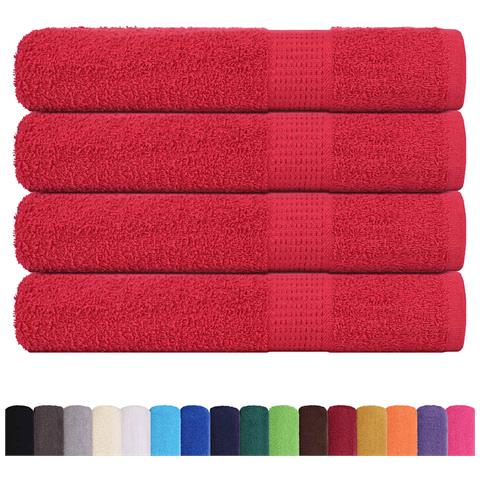Asciugamani 4 Pz Rossi 100x200 Cm 360 G/m 100% Cotone - Foto 2