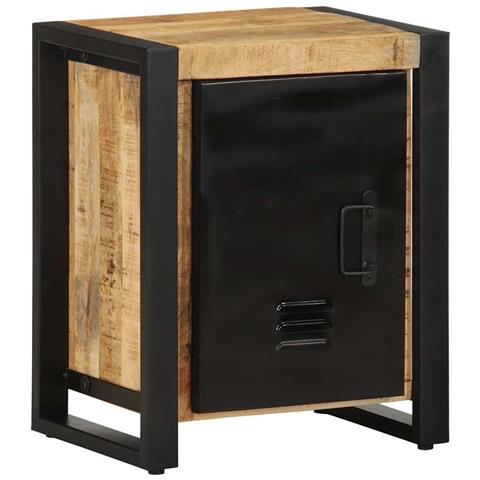Comodino 40x30x51 Cm In Legno Grezzo Massello Di Mango - Foto 1