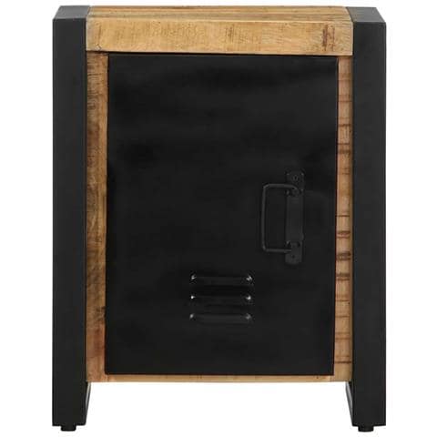 Comodino 40x30x51 Cm In Legno Grezzo Massello Di Mango - Foto 2