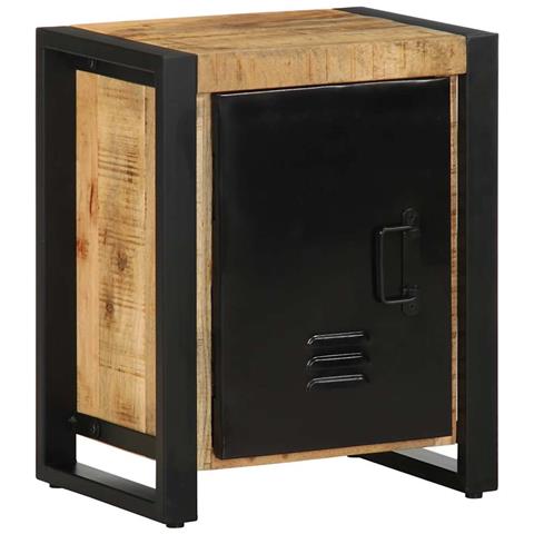 Comodino 40x30x51 Cm In Legno Grezzo Massello Di Mango - Foto 3