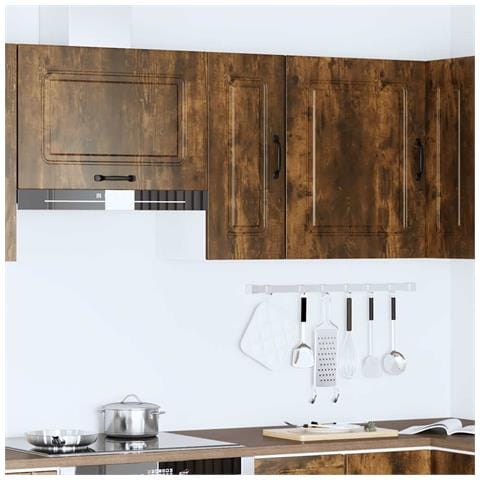 Pensile Da Cucina Kalmar Rovere Fumo In Legno Multistrato - Foto 3
