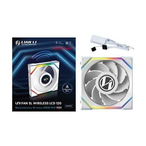 UNI FAN SL Wireless LCD 120 Reverse Blade Case per computer Ventilatore 12 cm Bianco 1 pz - Foto 1