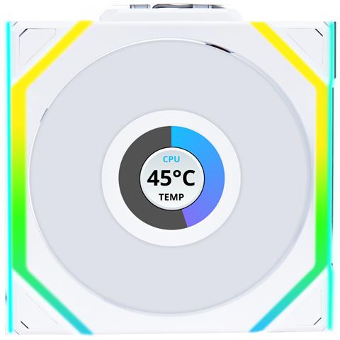 UNI FAN SL Wireless LCD 120 Reverse Blade Case per computer Ventilatore 12 cm Bianco 1 pz - Foto 2