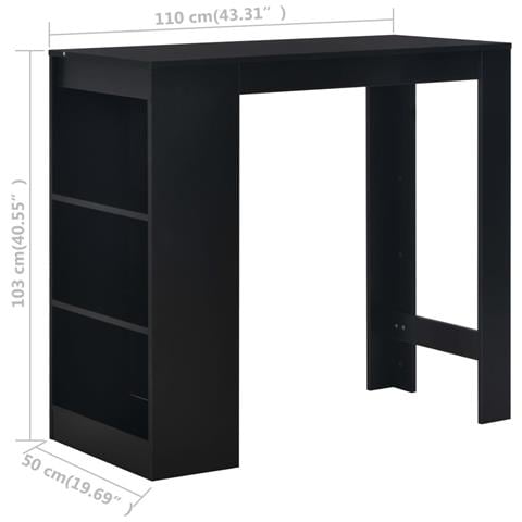 Tavolo Da Bar Con Ripiano Nero 110x50x103 Cm - Foto 6