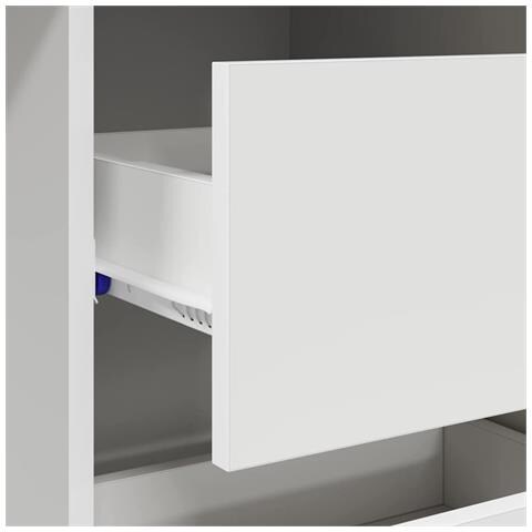 Scrivania Bianca Bianca MDF Media Archiviazione - Foto 9