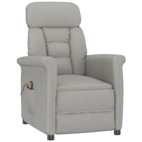 Poltrona Massaggiante  Grigio Chiaro in Tessuto Microfibra - Foto 1