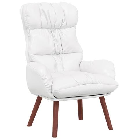 Poltrona Rilassante in Pelle Sintetica Bianca - Foto 1