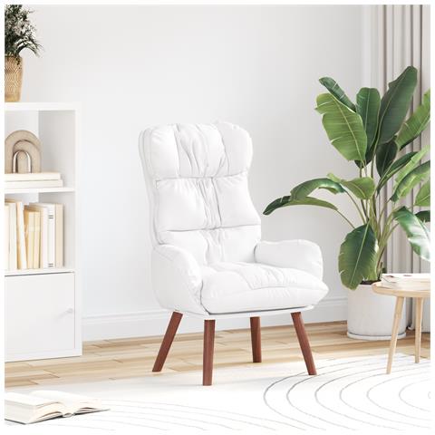 Poltrona Rilassante in Pelle Sintetica Bianca - Foto 2