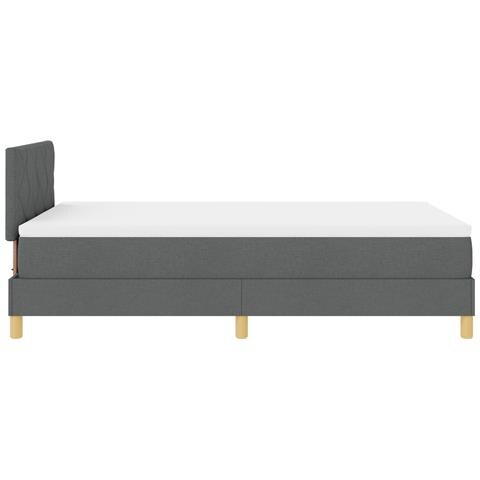 Letto con Rete a Molla con Materasso Grigio Scuro 120x190 cm Tessuto - Foto 9