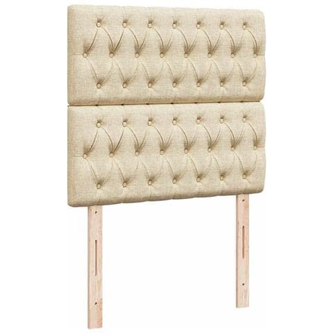 Pouf Letto con Materasso Crema 100x200 cm in Tessuto - Foto 9