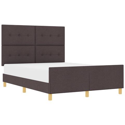 Struttura Letto Marrone Scuro 140x190 cm Tessuto - Foto 1
