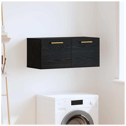 Armadietto a muro Rovere nero 80 x 36.5 x 35 cm - Foto 2