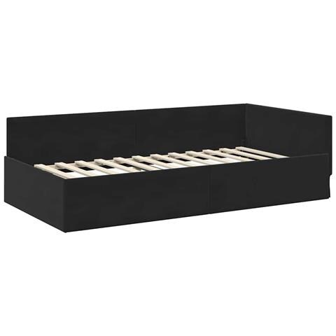 Cornice del letto ad angolo Altro con testiera Nero 90 x 200 cm - Foto 1