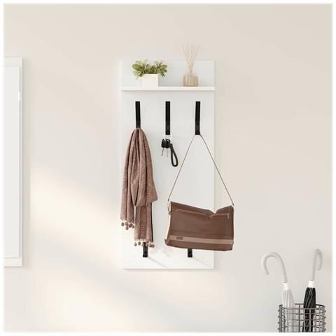 Appendiabiti a muro Bianco 90 x 40 x 10 cm Legno multistrato - Foto 2