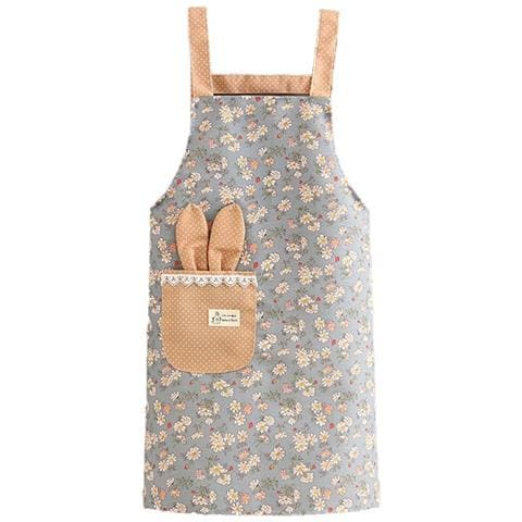 Grembiule Da Lavoro In Tela Floreale Traspirante Con Tasche Per Salviette - Carino E Regolabile - Foto 2