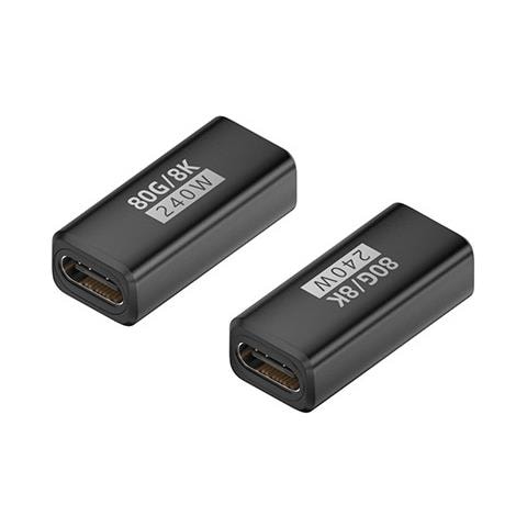 Adattatore Femmina-femmina Usb-c 240w 80gbps, Supporta Video 8k@ 60hz E Ricarica Pd (confezione Da 2) Black - Foto 1