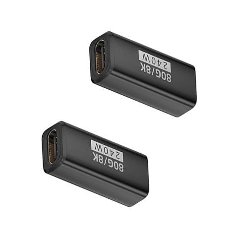 Adattatore Femmina-femmina Usb-c 240w 80gbps, Supporta Video 8k@ 60hz E Ricarica Pd (confezione Da 2) Black - Foto 3