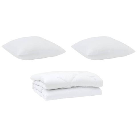 Piumone con cuscini 3 pcs Bianco 200 x 220 cm Microfibra - Foto 1