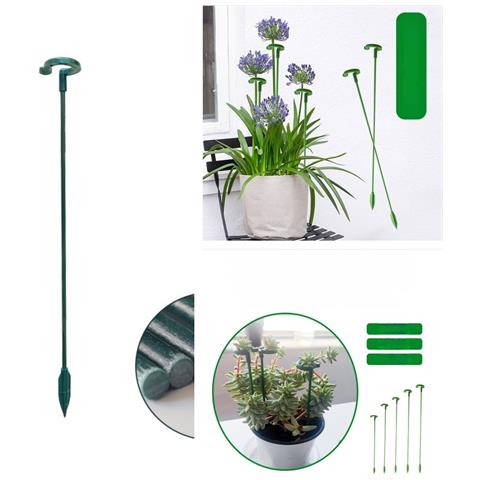 10 Supporti Per Piante In Plastica Verde - Ideali Per Piante Rampicanti In Vaso L - Foto 2