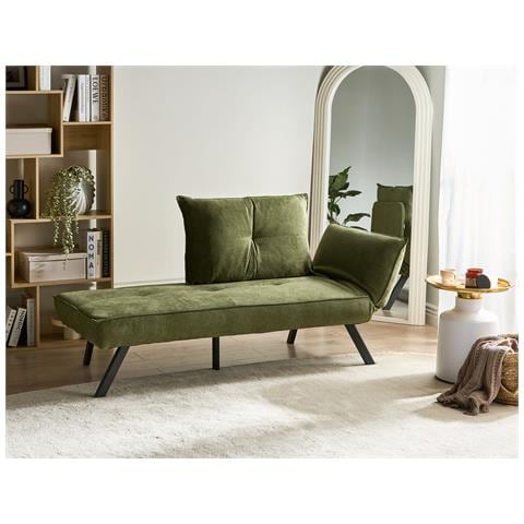 Chaise Longue Versione Destra Rocamadour Tessuto Verde - Foto 1